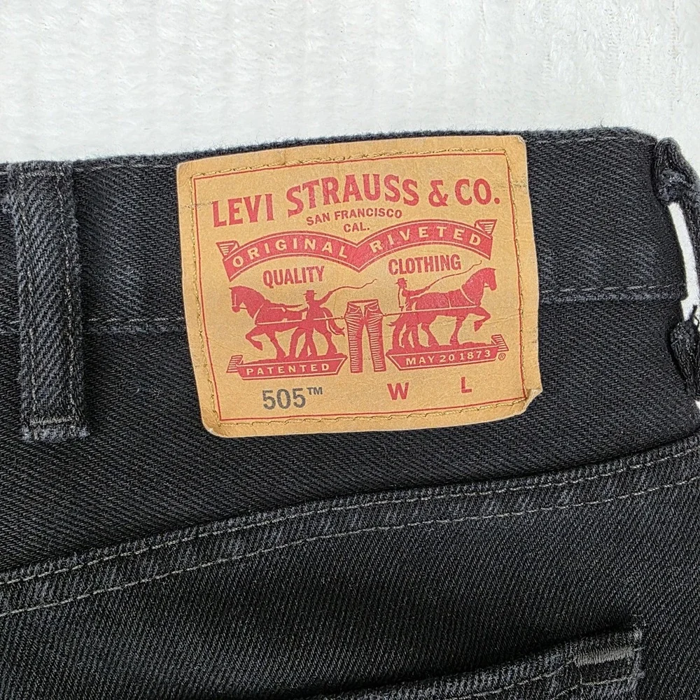 Vintage Levis 505 Jeans Mens 46x29 Black Straight Leg Denim Y2K EUC